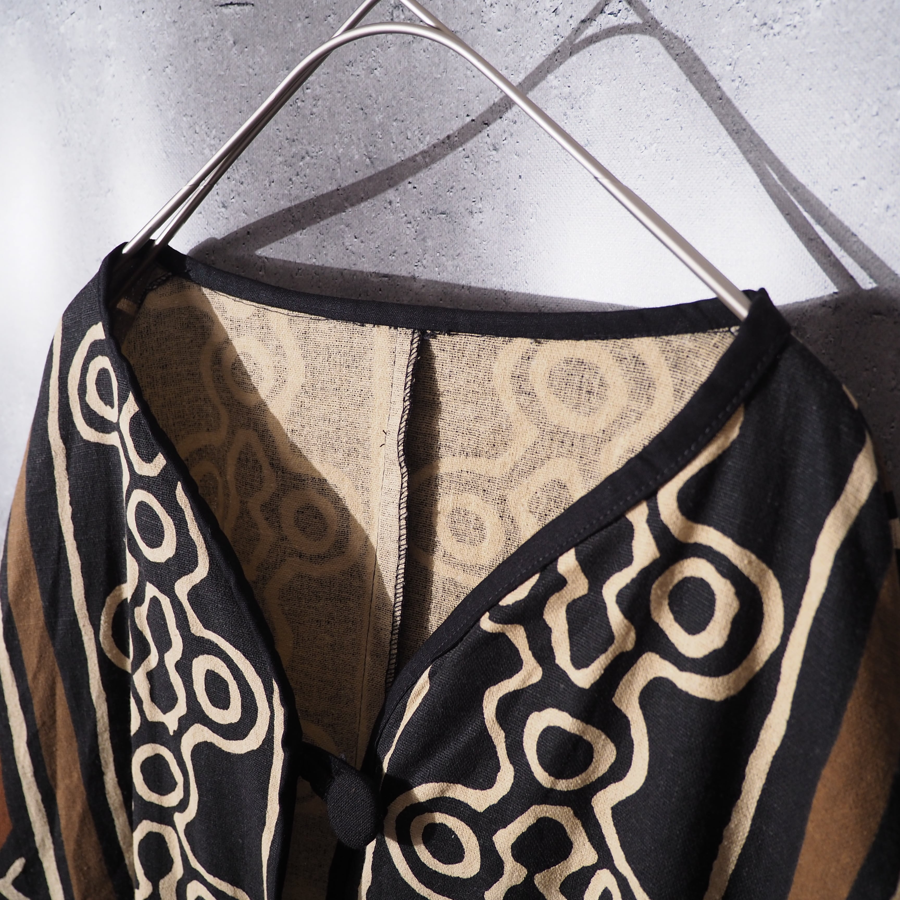 ethnicity art hand-dyed vintage dolman sleeve long coat