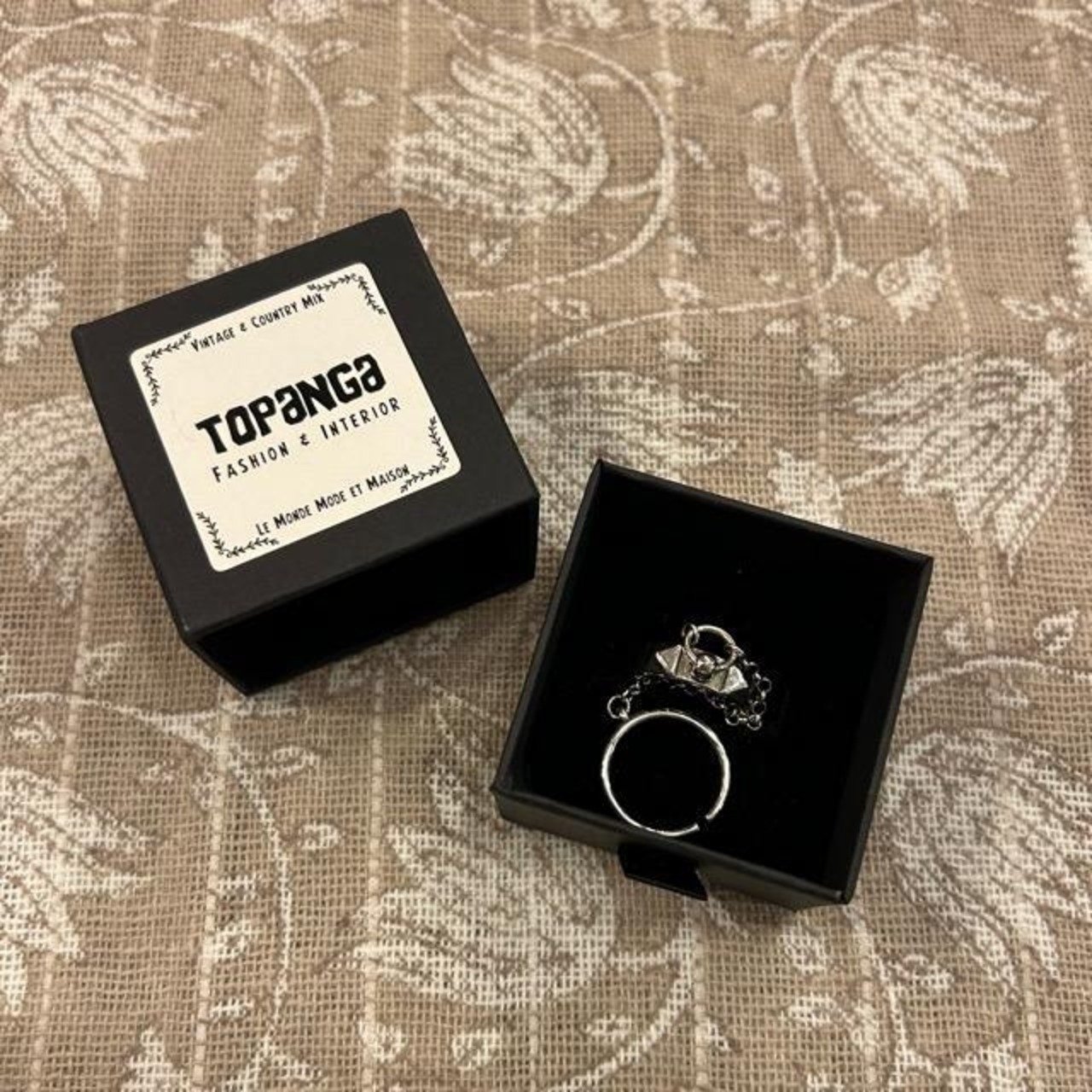 TOPANGA Jewelry Silver Twin Chain Ring Size 12 13 Silver Twin Chain Ring Ring Accessory Present Simple Silver Double Gift Twin Chain
