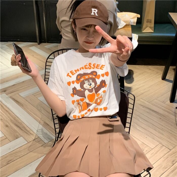 レッドTシャツ ホワイトサマールーズトップス 夏物 モンロー29178025172