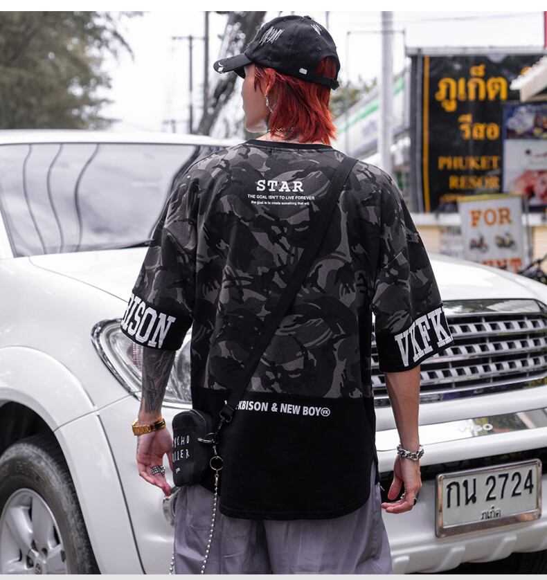 全2色 Tシャツ カットソー プリント カジュアル ストリート 