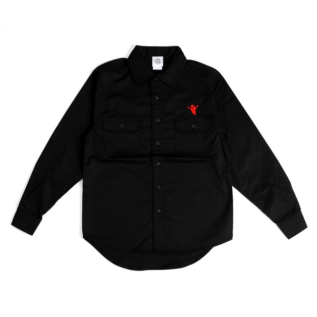 One Family / Long Sleeve Work Shirt / Red Chili / Navy / S (size) One Family / Long Sleeve Work Shirt / Red Chili / Navy / S (size)