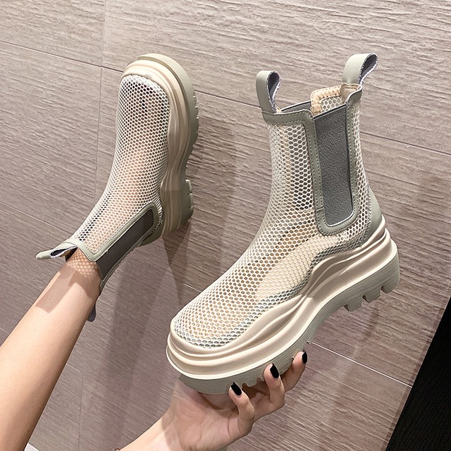 ブーツサマーショートレッドメッシュサンダル 靴 シューズ 夏物 フェイクシューズ6406044243