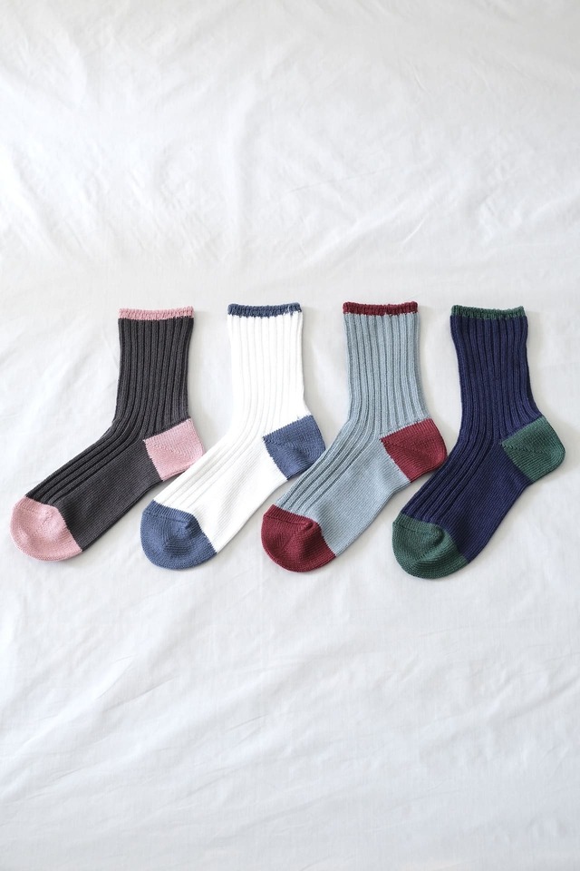 OBSCURE SOCKS CORDYLIN (Lady's)　Charcoal Gray,White,Blue,Navy