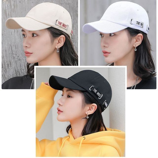 【予約販売】キャップ 帽子 レディース メンズ ストリート アウトドア 日焼け防止 紫外線 ブラック ホワイト こなれ感 お洒落 韓国 トレンド