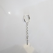 THIN HOOP raised by wolves [LARGE] with 2c CROSS / シンフープピアス レイズド バイ ウルヴス L ウィズ 2cクロス