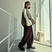 【受注予約:10月下旬入荷予定】バルーンシルエットMIXツイードvest/ブラウン