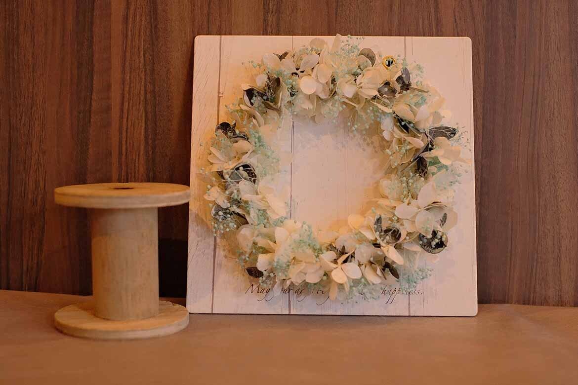 board　wreath B　ホワイト　【ｐreserved】　