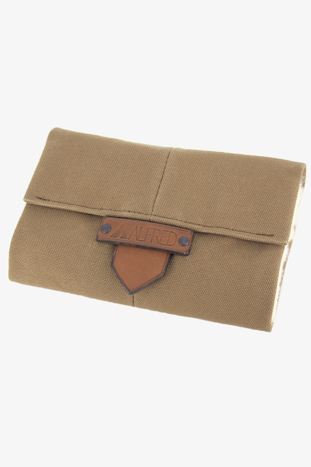 HAND MADE MOUTON SPOON WALLET / M / Olive