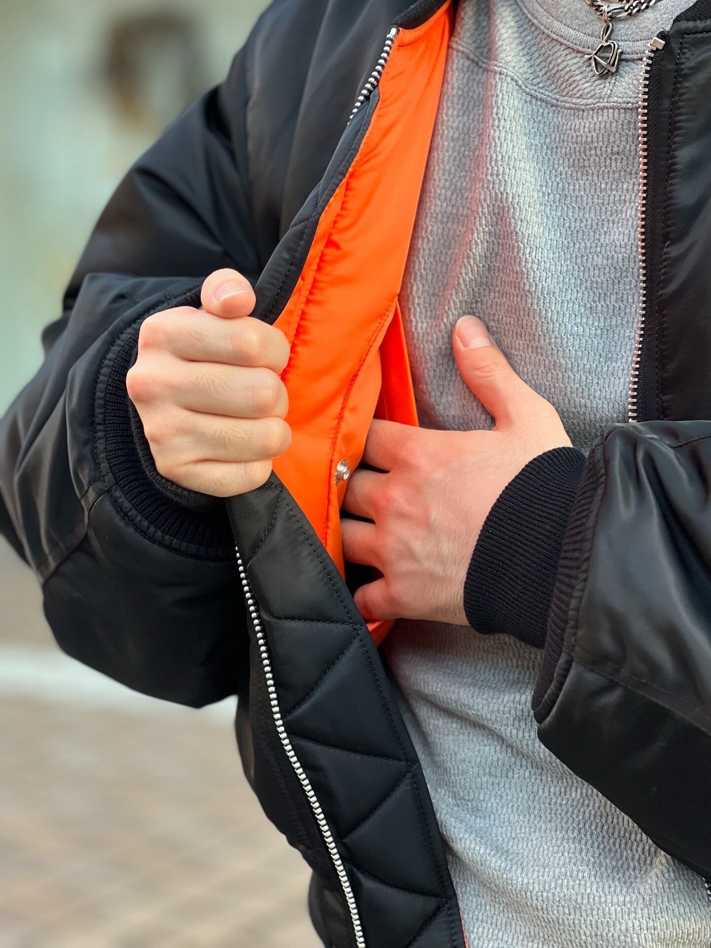 JOHNLAWRENCESULLIVAN – NYLON MASSIVE ROUNDED SLEEVE BOMBER JACKET