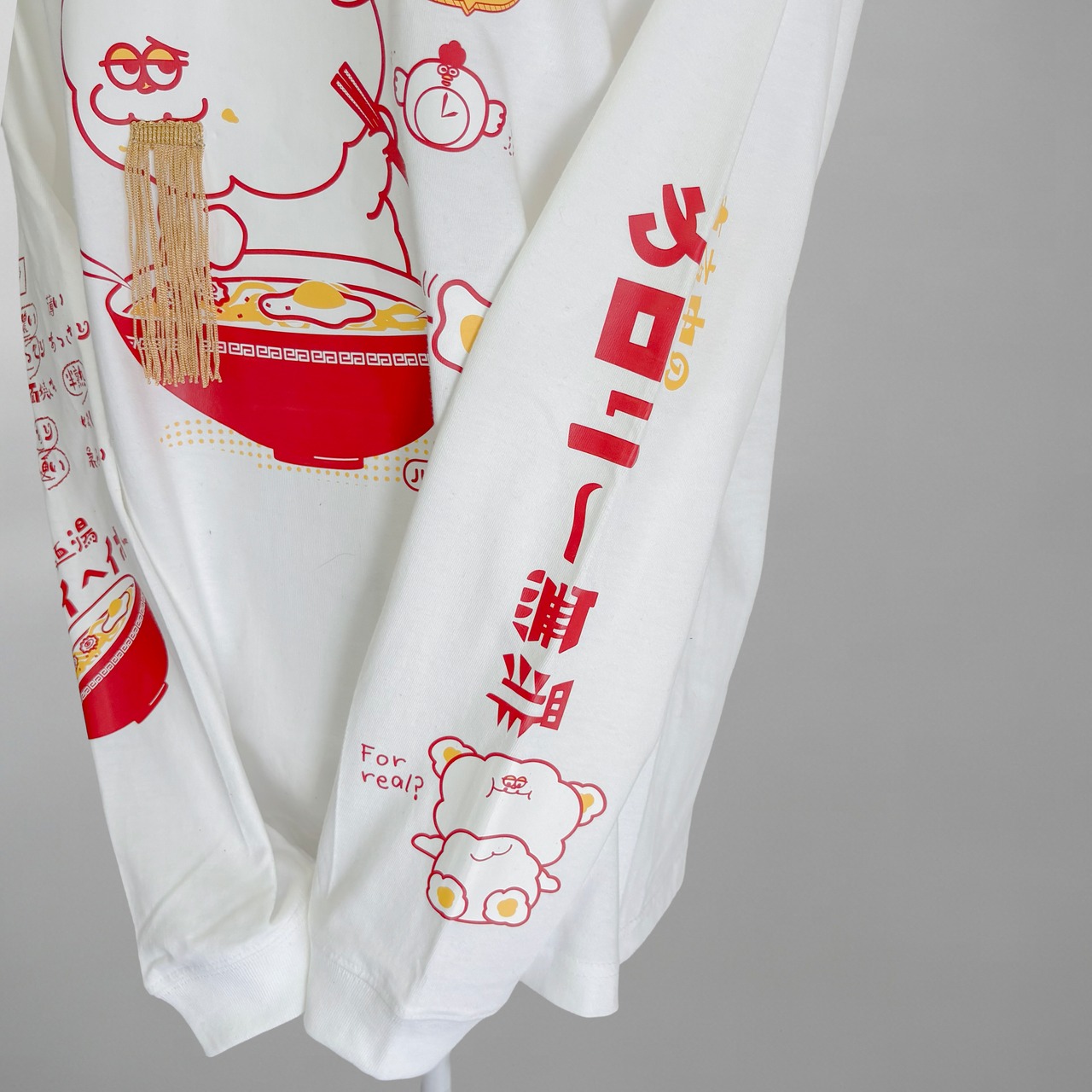 【深夜二時の背徳感。】ラーメン大好きHoooさん ロンT 長袖Tシャツ ユニセックス - 9