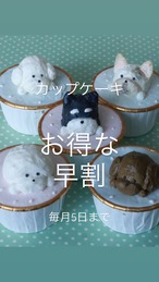 【早割５日23:59まで】８月１日ー月末お届け【冷凍発送】オーダーカップケーキ