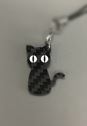 黒い猫 カーボンキーホルダー