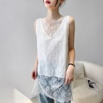 v neck sleeveless tops / l0494