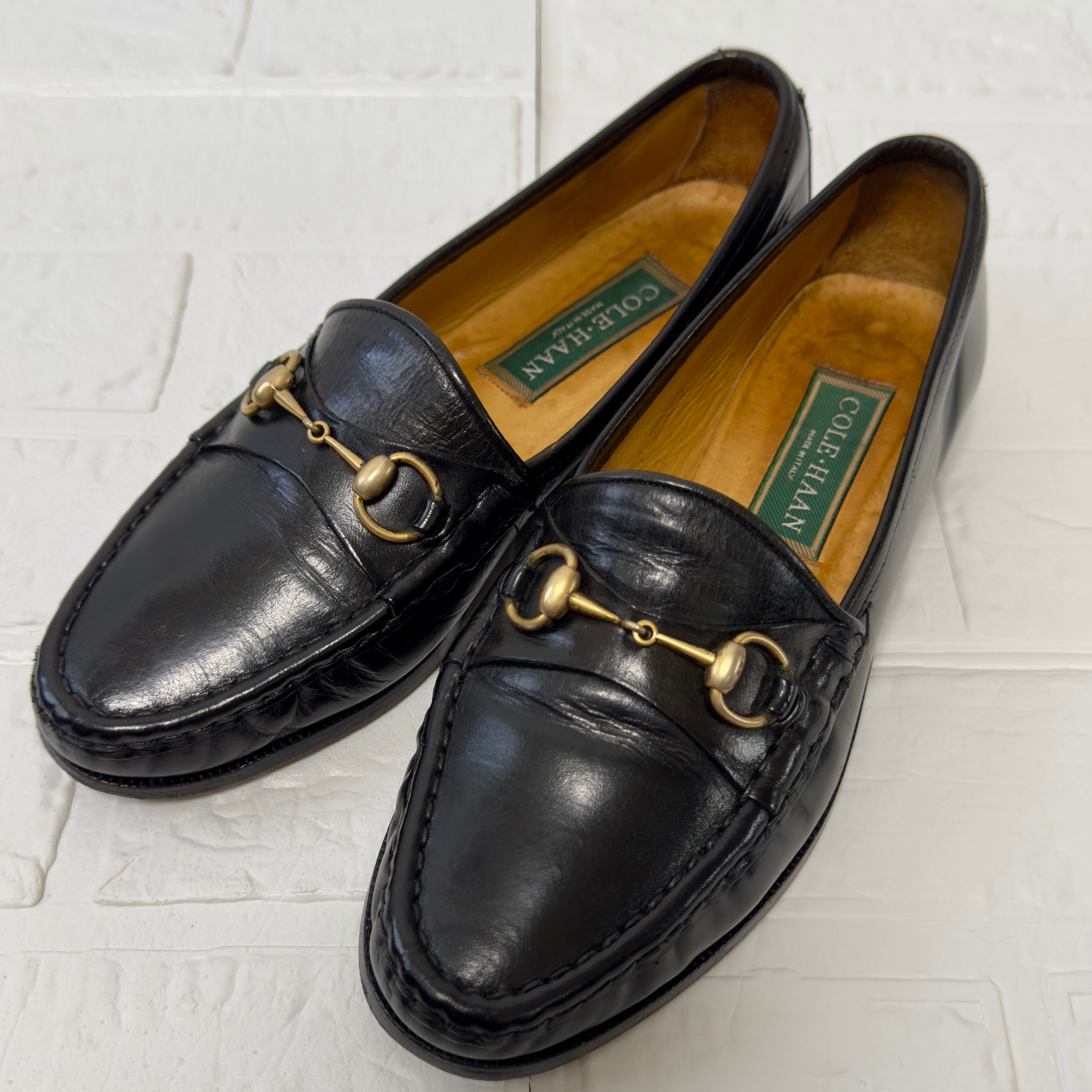 COLE HAAN《women's》80-90s イタリア製 ビットローファー ブラック