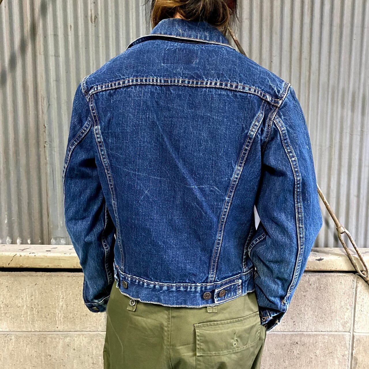 年代 Levi's リーバイス BIG E  4th デニムジャケット メンズS相当 古着 s ヴィンテージ ビンテージ ビッグE  トラッカージャケット 濃色デニムジャケットVTGAL   cave 古着屋公式古着通販サイト