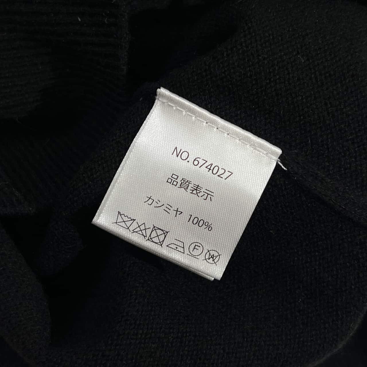 カシミヤ100% HILTON ヒルトン Vネック ニット セーター M/ブラック メンズ