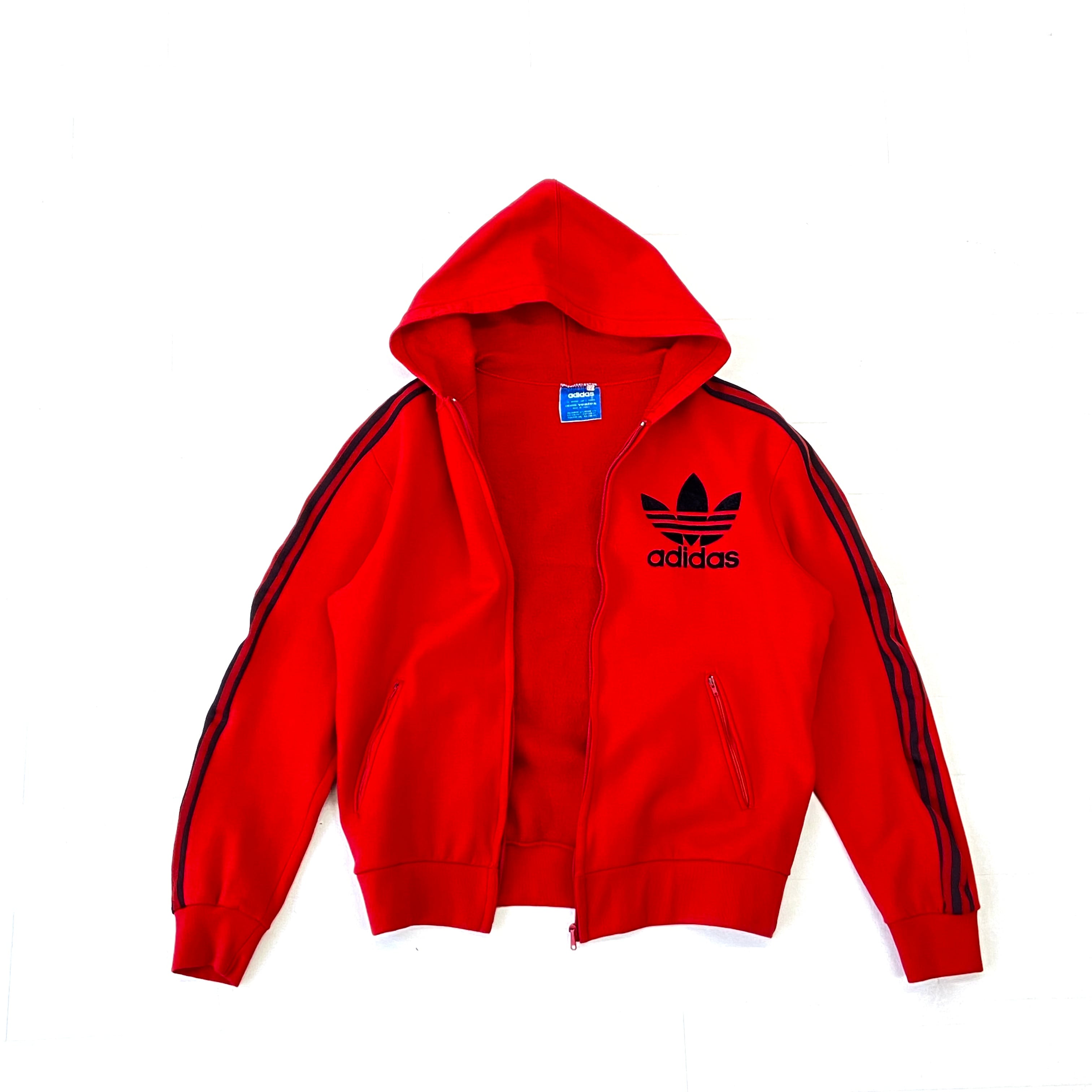 0441 / 1980's adidas ventex hooded jersey レッド アディダス ベン