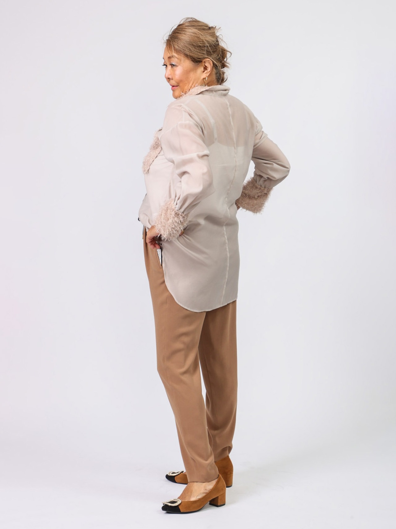 BRAHMIN(ラメジャガードシアーブラウス）