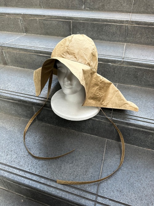 『VOAAOV』Vintage Split Yarn Angular Hat / BEIGE