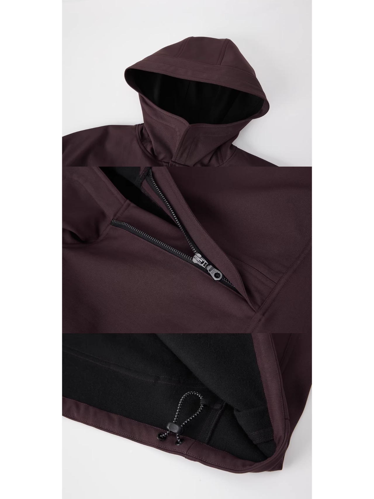 Conchoboe Pleated Half-Zip Hoodie