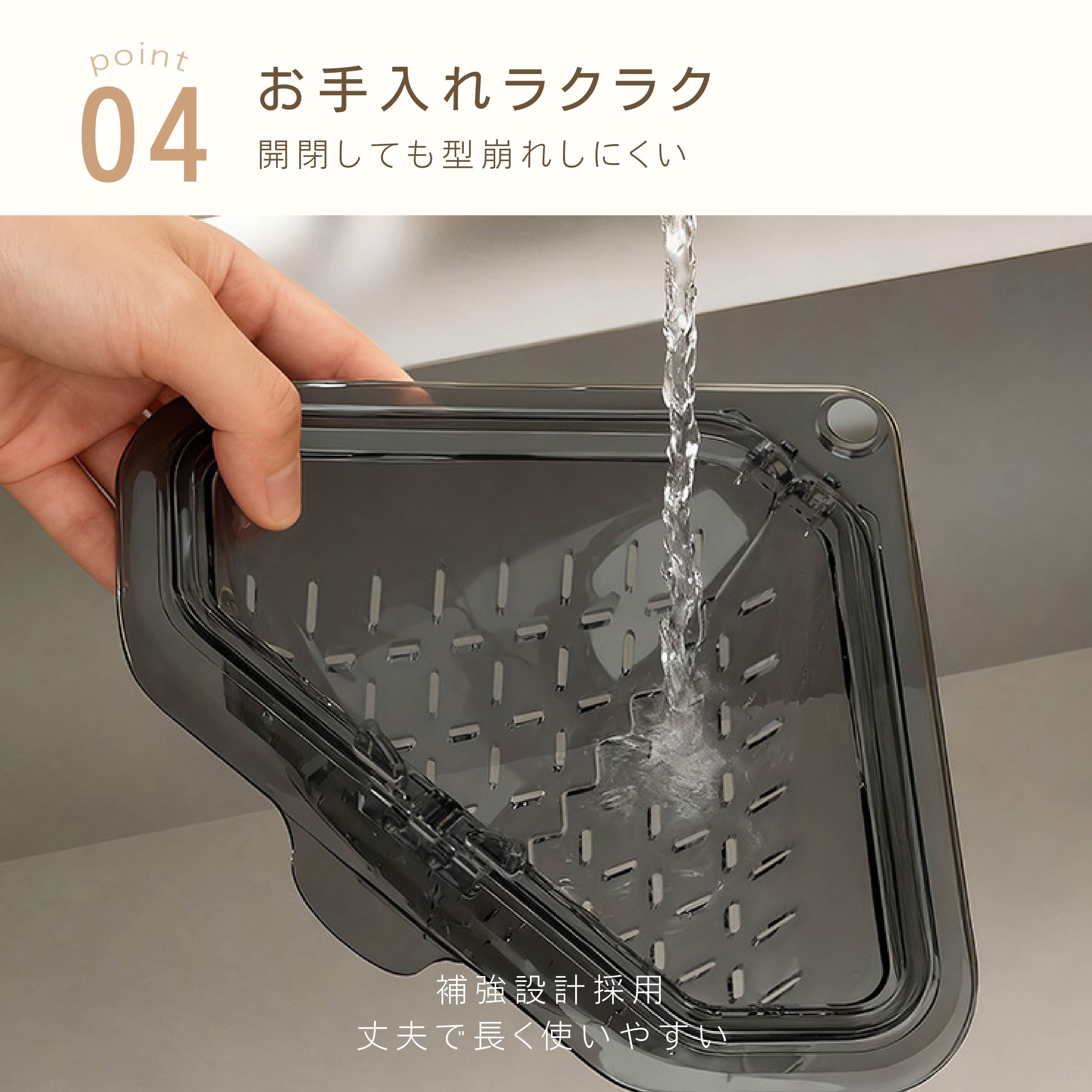 HY 231 . 【3個セット】三角水切りバスケット 磁石式 工具不要 深型