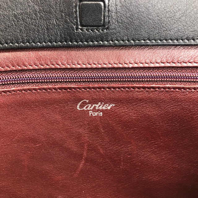 Cartier カルティエ カボション ハンドバッグ ブラック レザー ミニバッグ vintage ヴィンテージ オールド n6hx3m