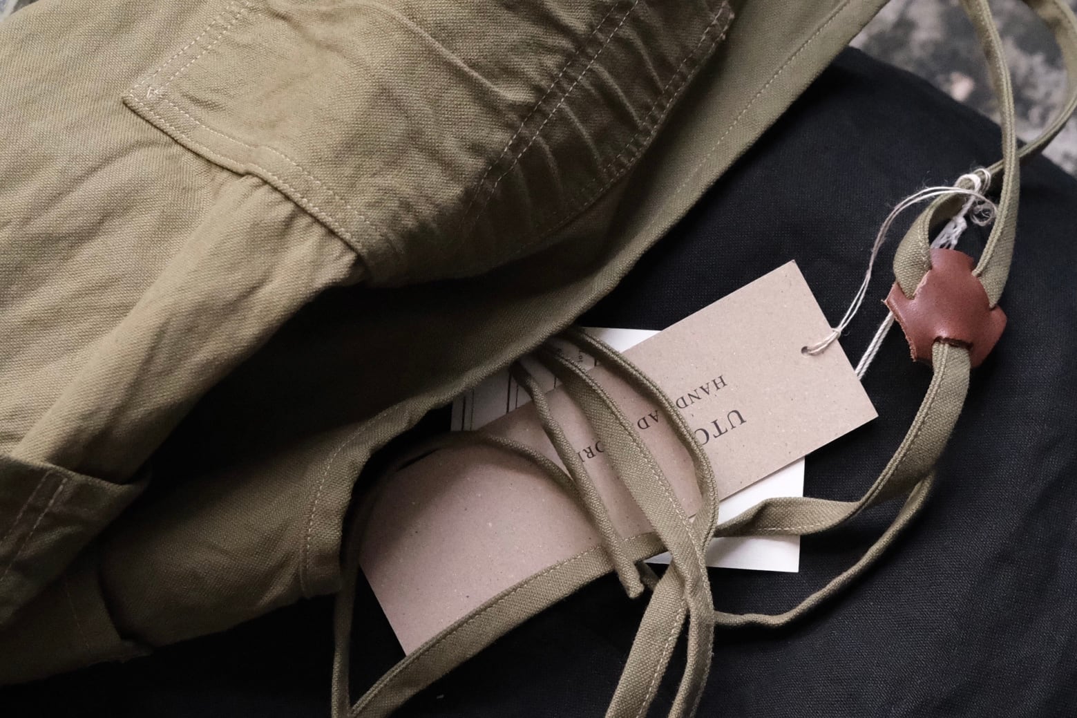 日本製 UTO (ユート)﻿ "M-71 work apron"﻿ ワークエプロン olive drab (オリーブドラブ) / ミリタリー