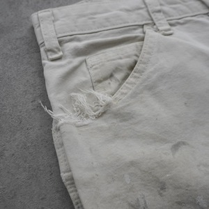 Dickies Distressed Double Knee Painter Pants Natural White [W31.5L31相当] 古着
