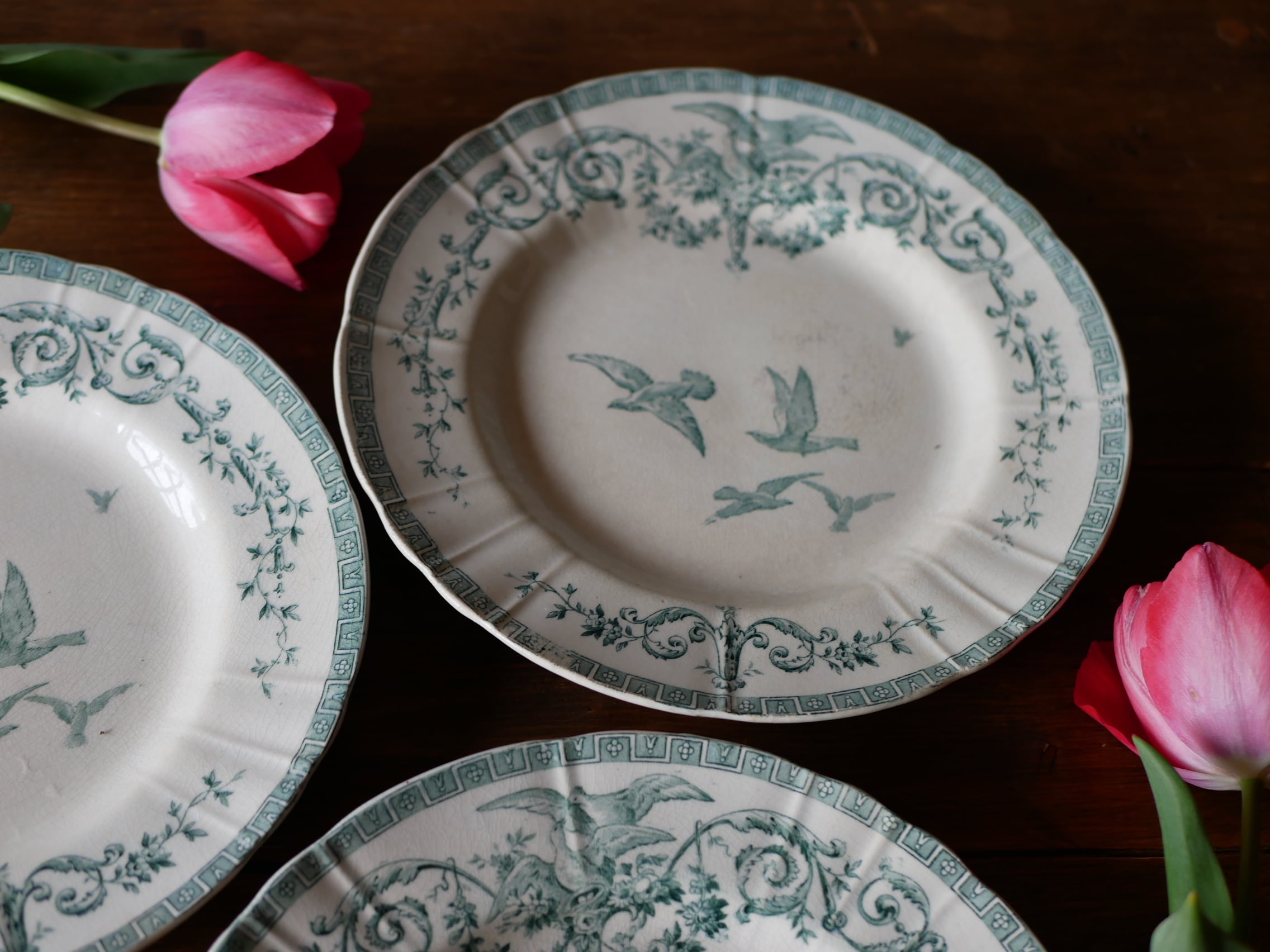 在庫→2 GIEN ”マリーアントワネット” プレートフランス