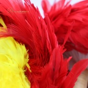 フラダンス ウリウリ マラカス 小物 レッド系 楽器 一体型 赤 黄 茶 羽根 ケース セット ケース付き 鮮やか 舞台 イベント ステージ 民族舞踏 ダンス小物 イエロー系 ブラウン系