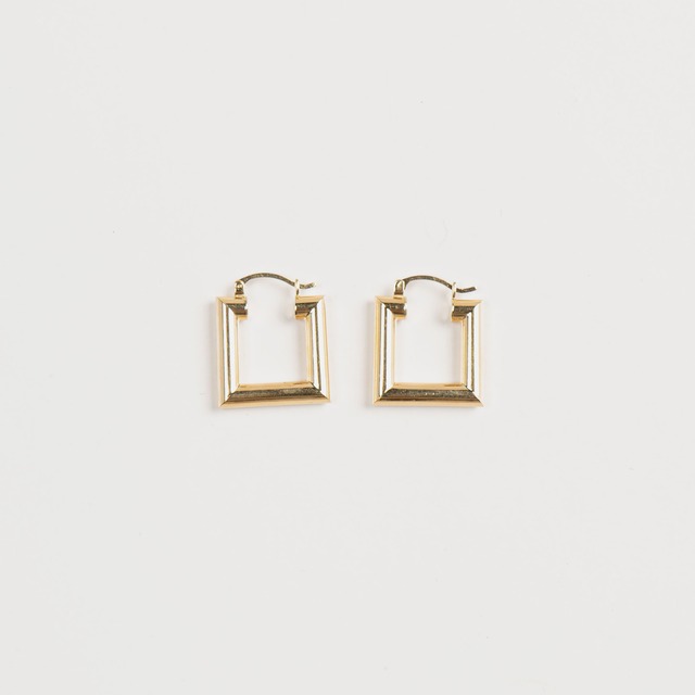 14K Gold Classical Square Earrings Small