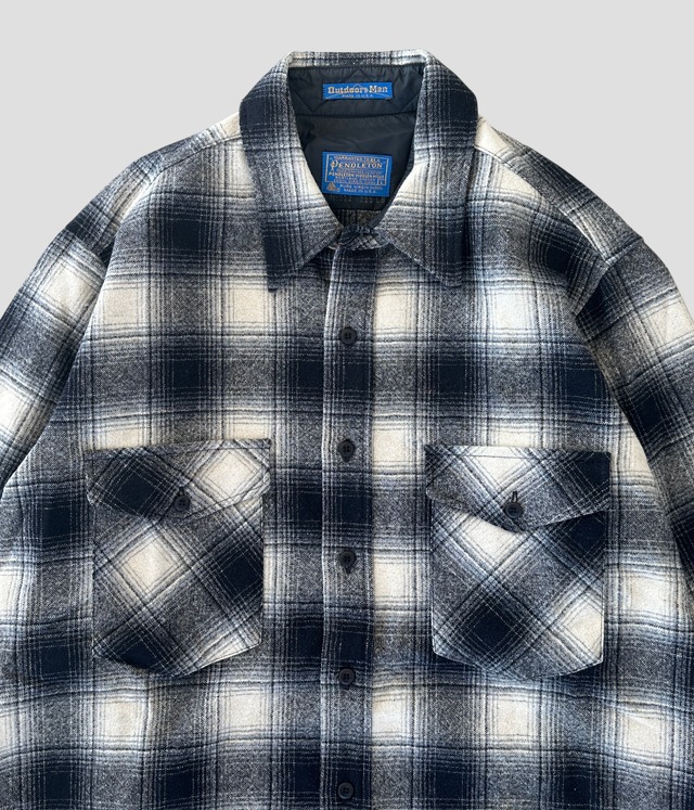 -Pendleton- Vintage 70s L Wool Check Shirt made in USA