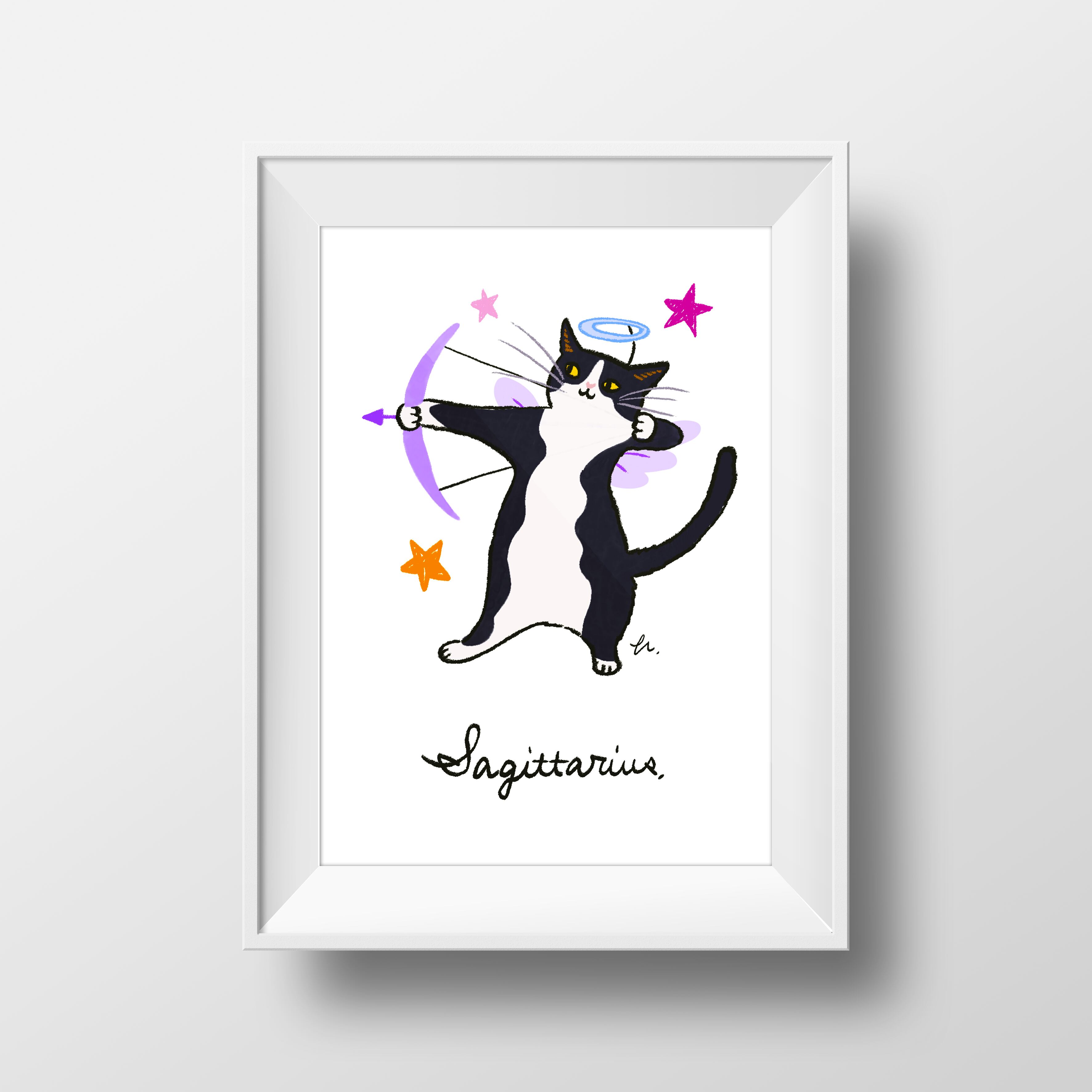 Zodinyacシリーズ(12星座×猫）イラスト/ 射手座 Sagittarius