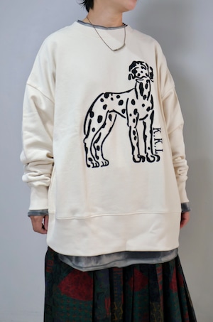 NEW!裏毛クルーダルメシアン刺繍ロング【12507-306-10】2025AW