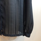 80s sheer ruffle collar blouse