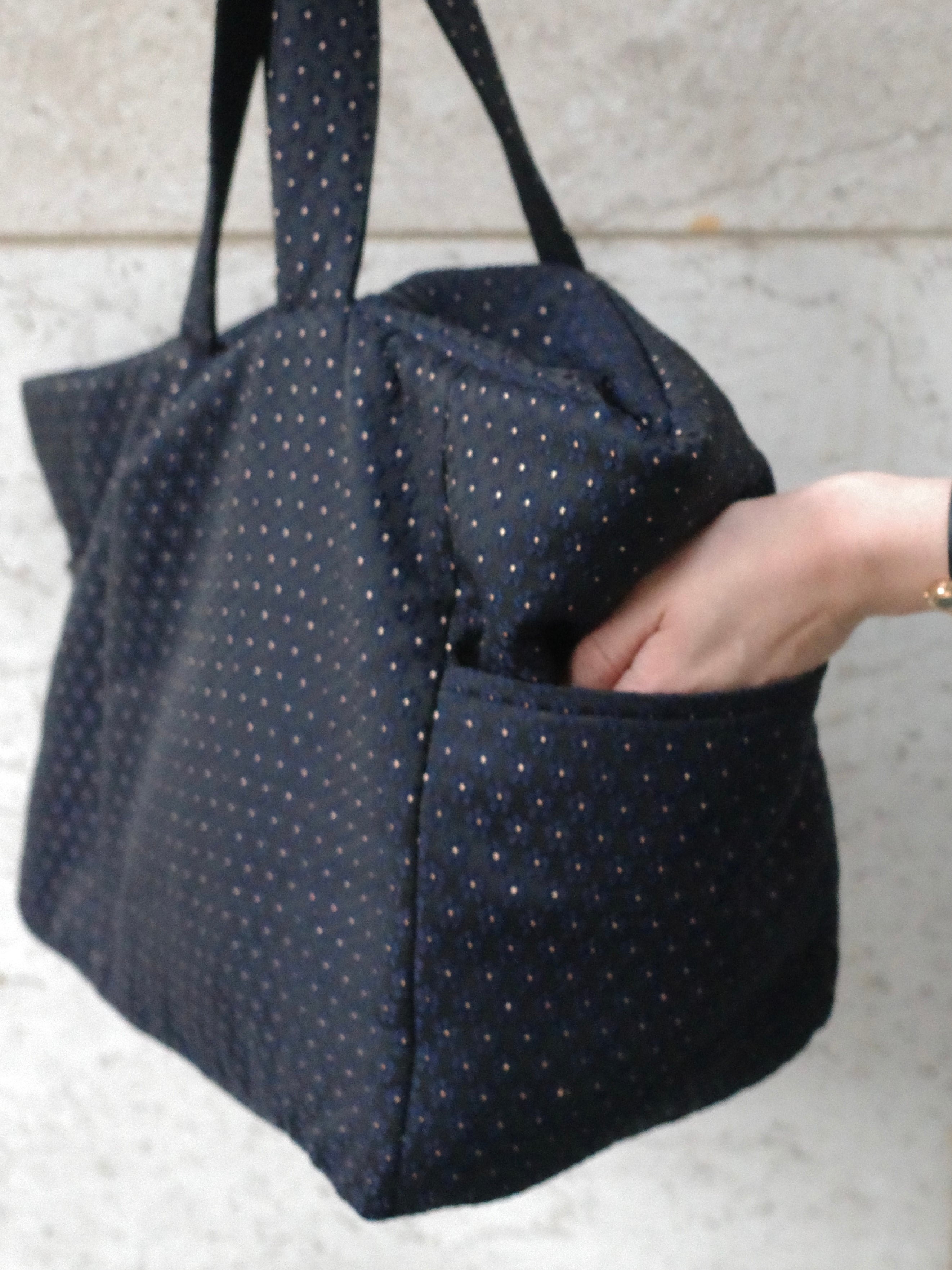 flower jacquard bag weekend navy ヘヨン 予約】flower jacquard bag 