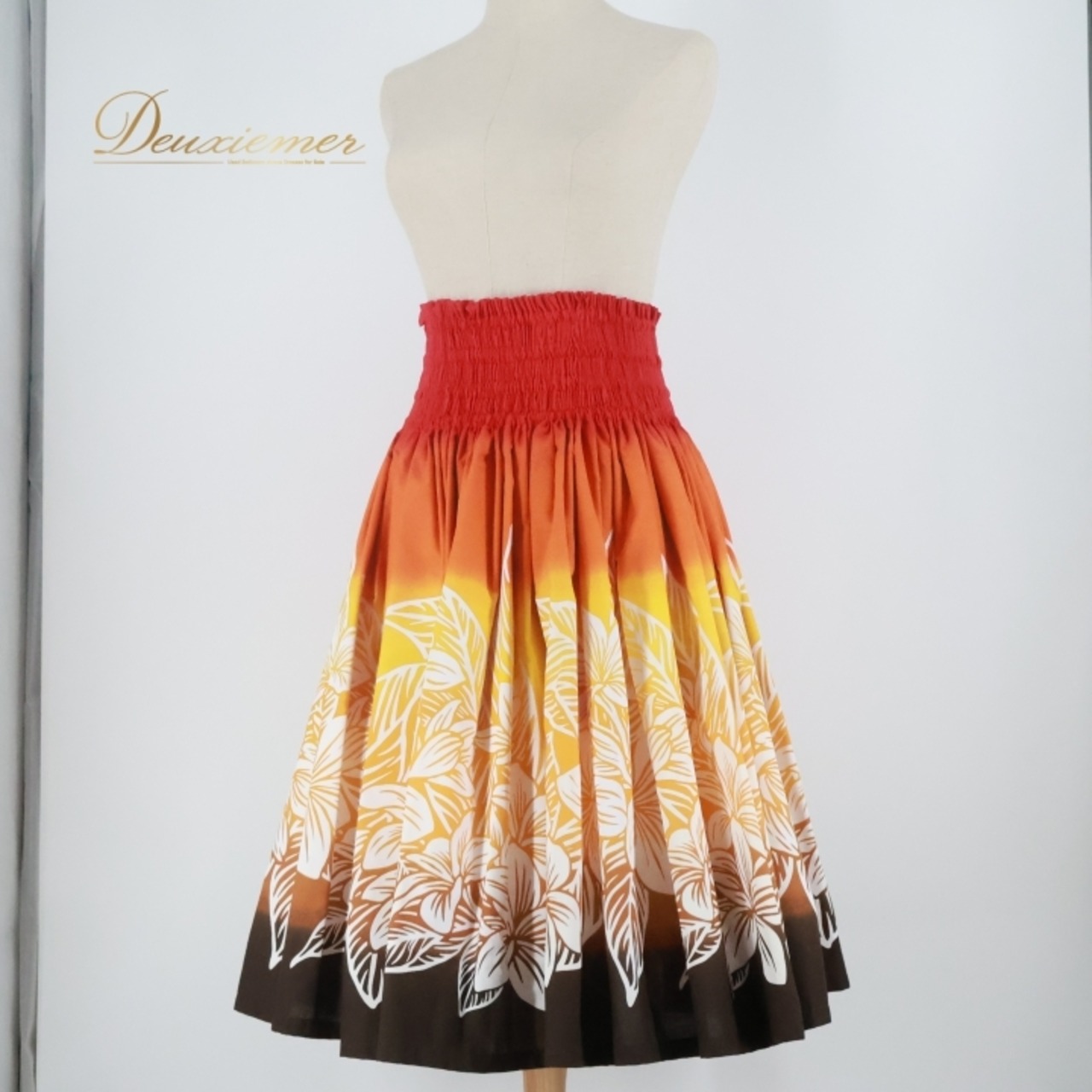 フラダンス 衣装 パウスカート オレンジ系 カパリリ 日本製 ハイビスカス柄 ハワイアンプリント グラデーション ハワイアン アロハ Kapalili フラ ダンス シングル スカート レッスン 練習 華やか 鮮やか おしゃれ かわいい レッド系 ブラウン系 イエロー系 橙 赤 茶 黄 フラ ダンス衣装 リゾートコーデ メイドインジャパン かわいいデザイン パーティー衣装 フェス トロピカルスタイル