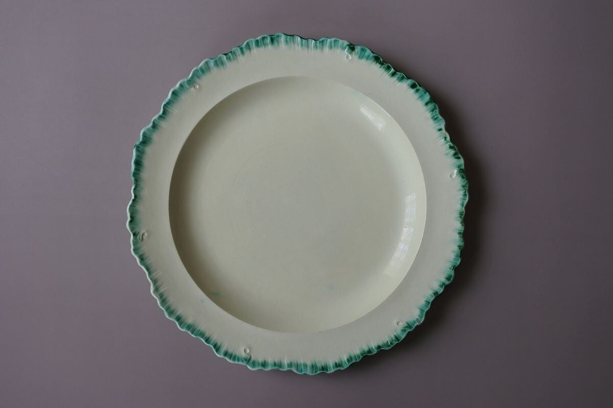 18th C. French Creamware Plate, Chantilly A