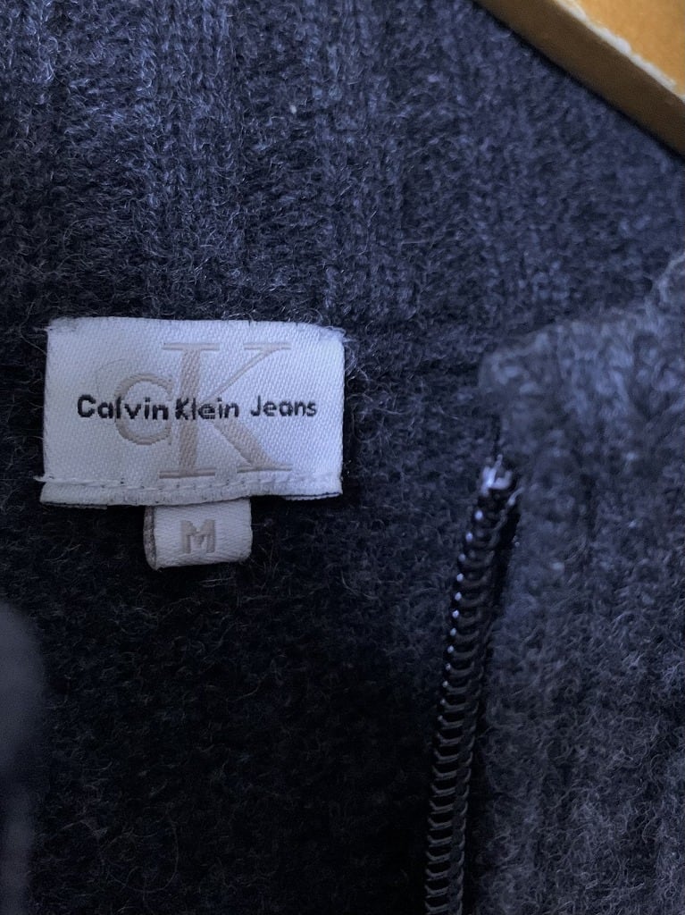 1990's Embroidery Design Zip-Up Knit Jacket "Calvin Klein"