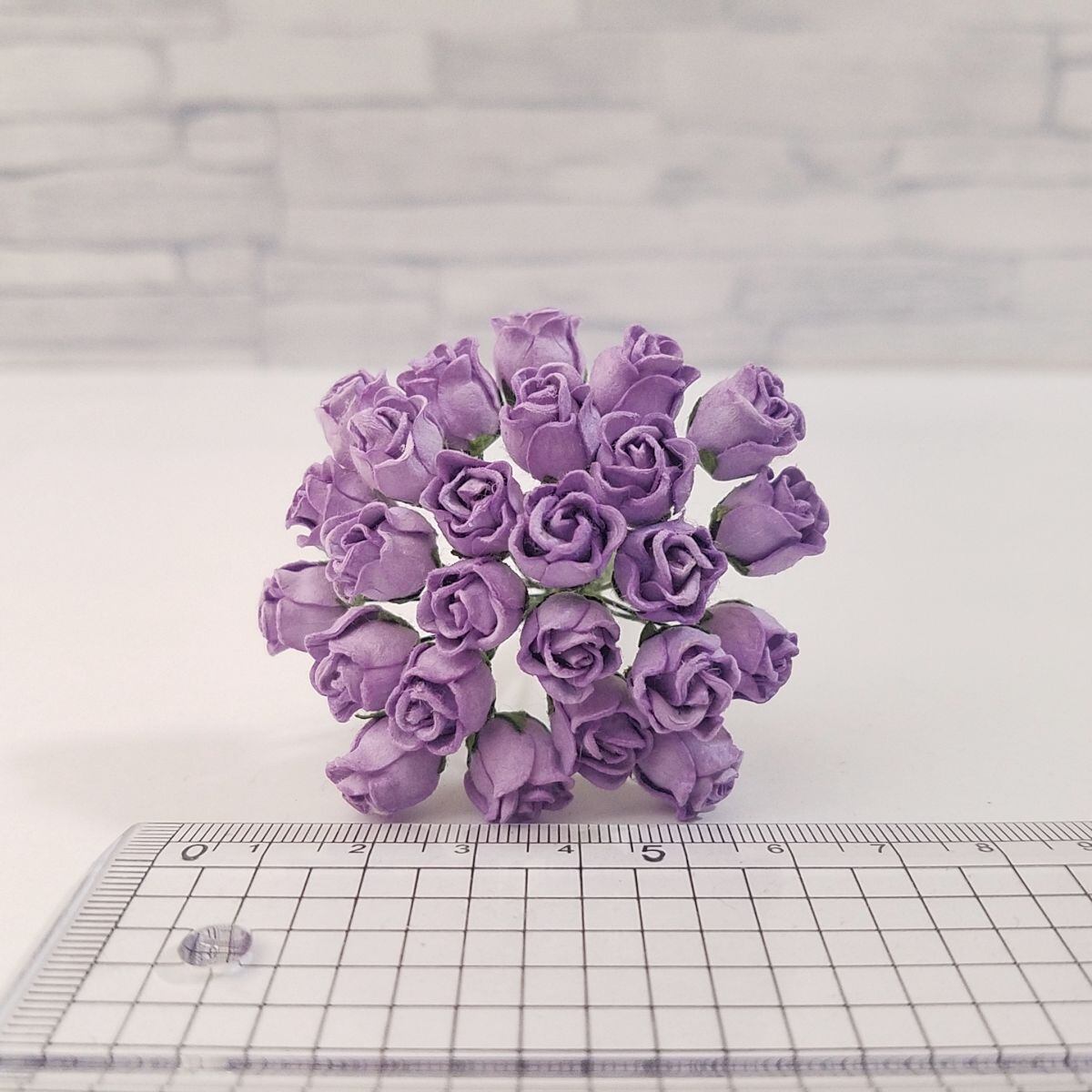 バラのぷっくりつぼみ 約8-10mm（ラベンダー色 #185）25本 ミニ造花