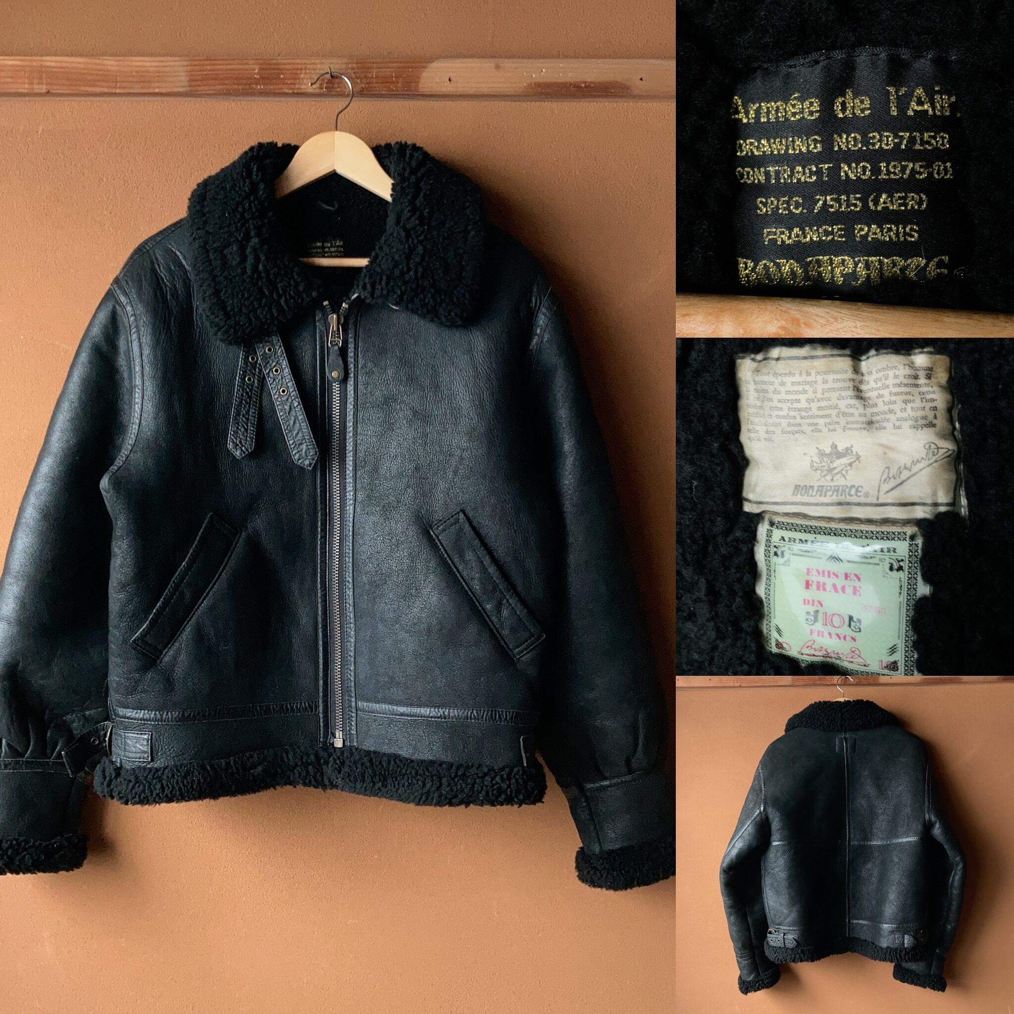 カラーブラック黒TYPE B-3 leather flight jacket black