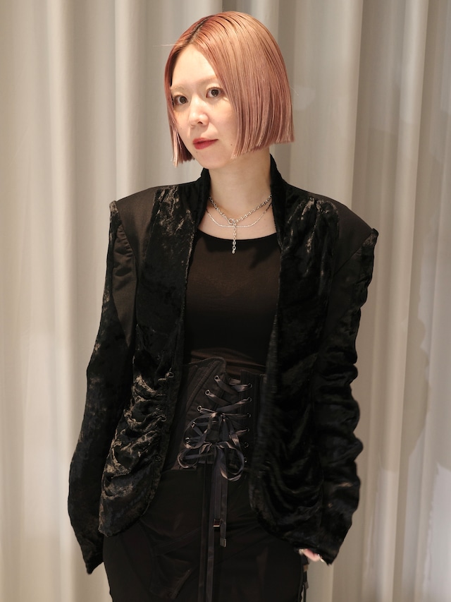 【25AW】MUKCYEN ムッシャン / velvet draped jacket / ドレープジャケット
