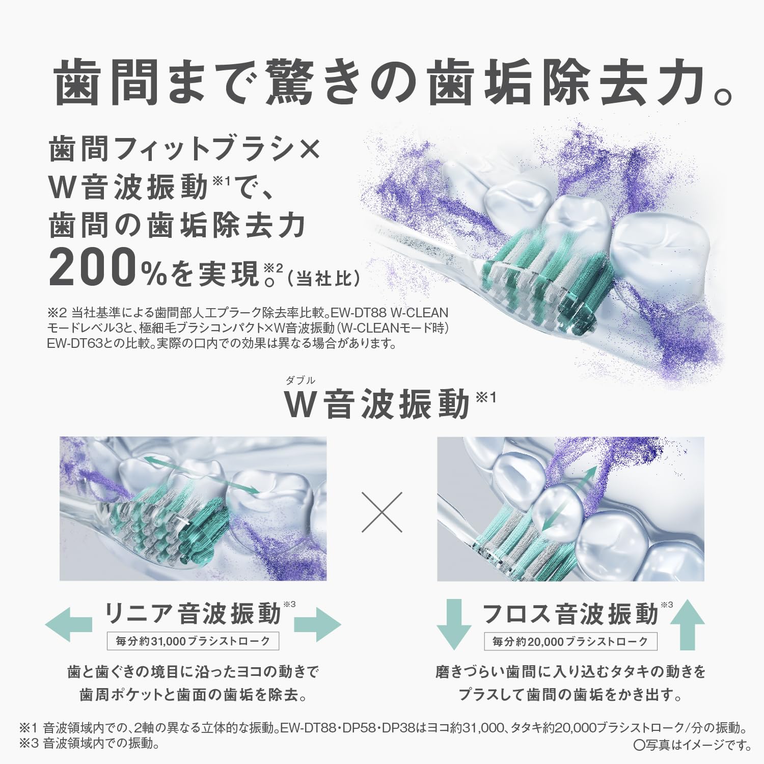 パナソニック 音波振動ハブラシ ドルツ 最上位モデル W音波振動