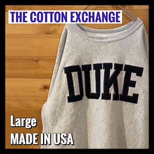 【THE COTTON EXCHANGE】カレッジ 刺繍ロゴ デューク大学 スウェット トレーナー ゆるだぼ ワイドサイズ アメリカ古着