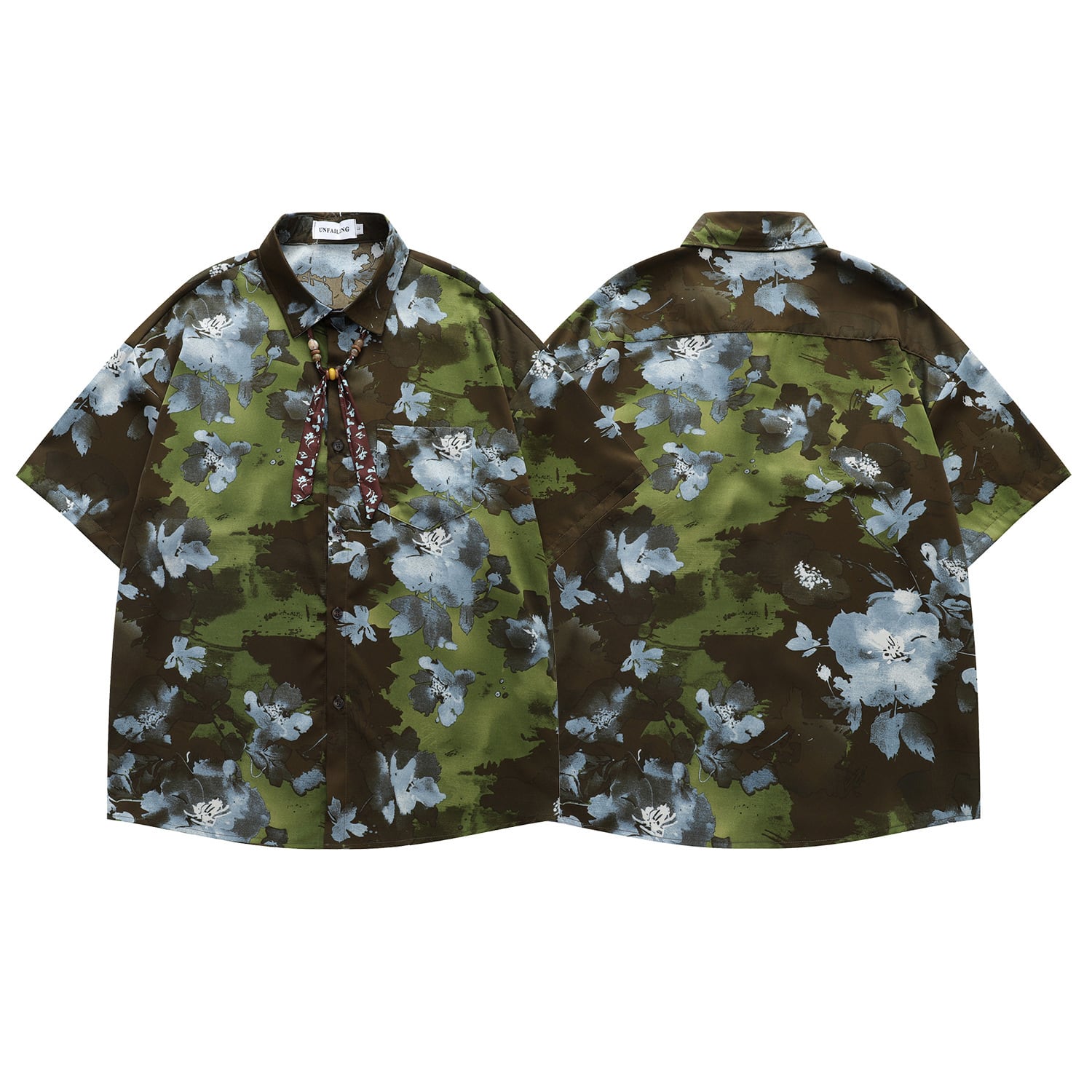 JINKESENシリーズ】☆シャツ☆ トップス ユニセックス 半袖 花柄 夏服