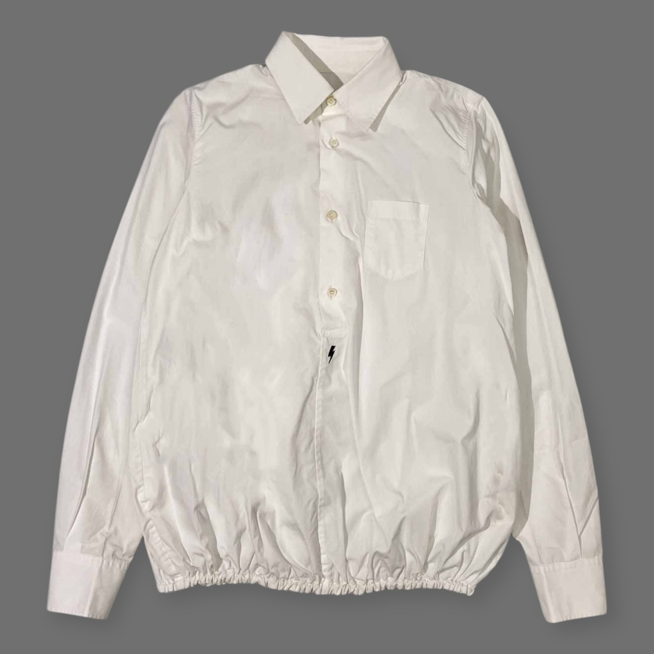 00s DSQUARED2 ディースクエアード 裾ギャザー ハーフボタン 長袖シャツ 38/ホワイト レディース オールド