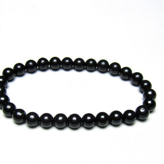 シュンガイト ブレスレット 6mm 一点物 メール便可 111-49652