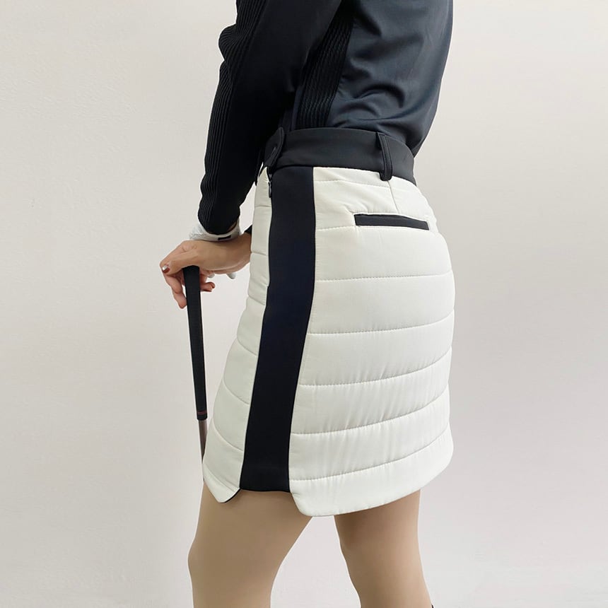 バイカラーキルティングスカート(裏起毛インナーパンツ付き・大きい