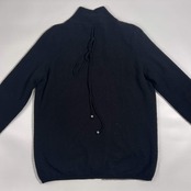 カシミヤ100% イタリア製 CASHMERE LES COPAINS レコパン  フルジップ  ニット ジャケット 42/11/ブラック レディース