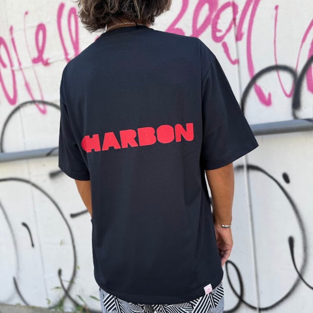 charbon / BACK LOGO DRY BIG T-SHIRTS BLACK RED（Black × Red） | 道